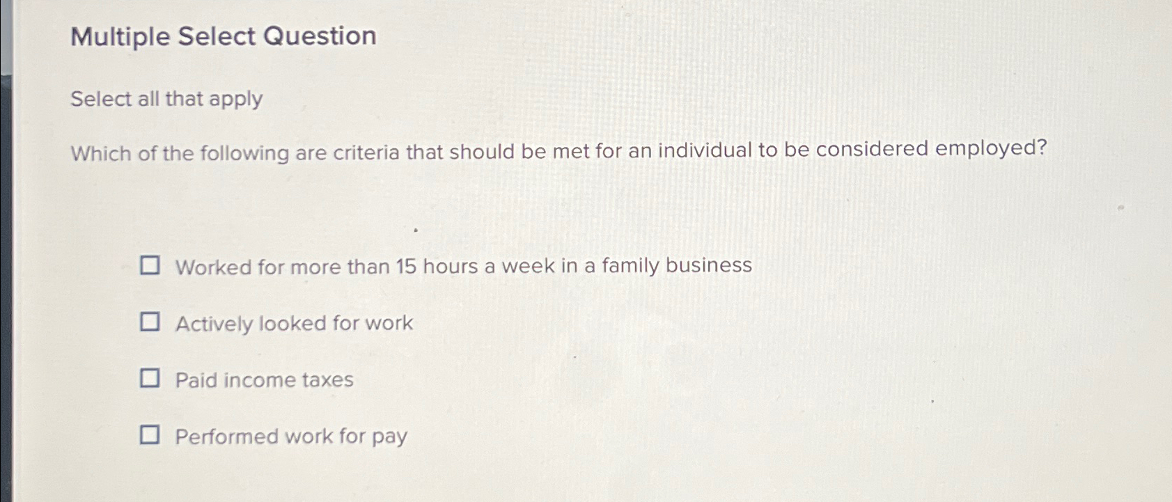  Multiple Select Question Select all that apply Which of the following