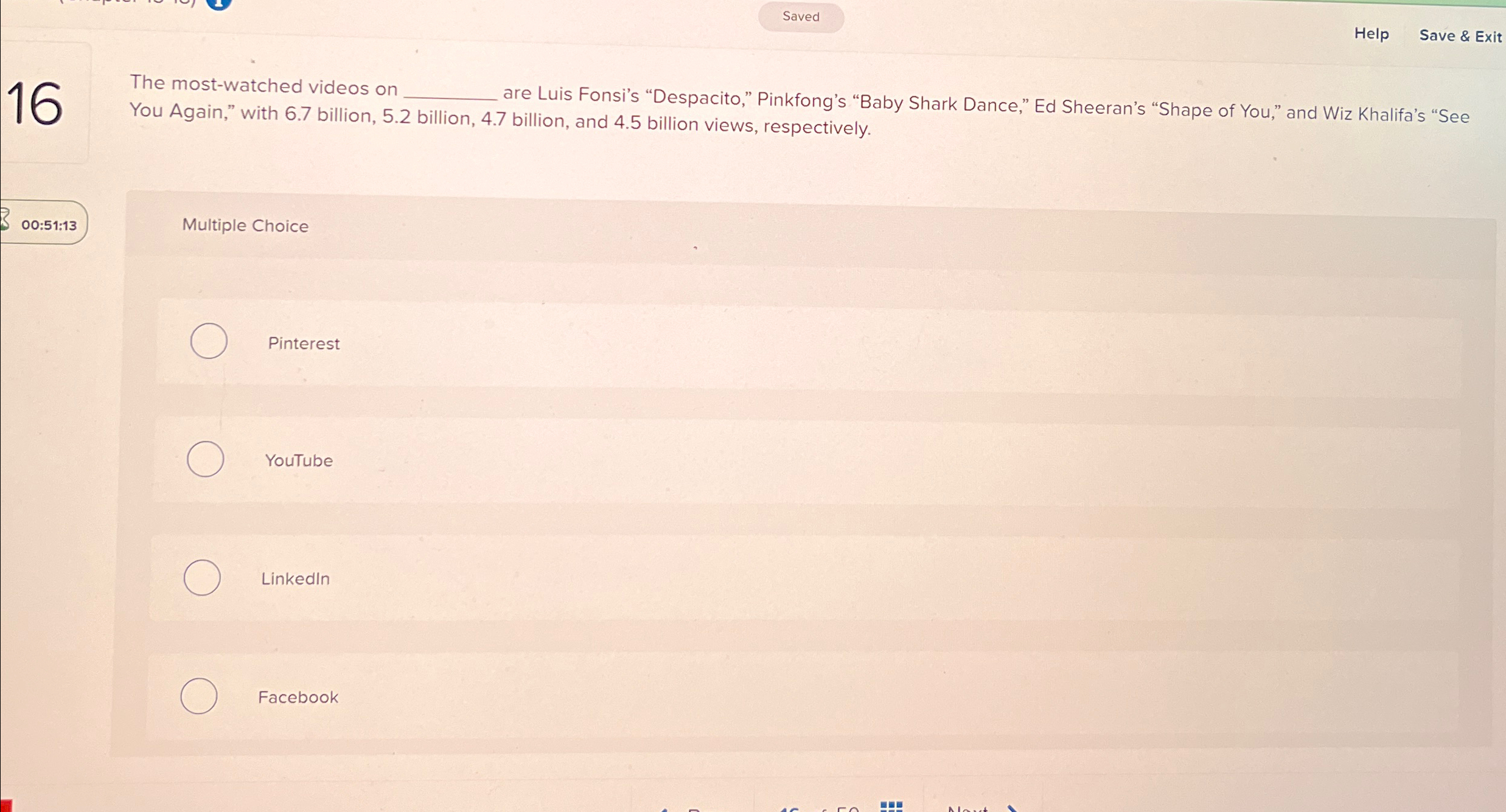  Saved Help Save & Exit 16 The most-watched videos on q,