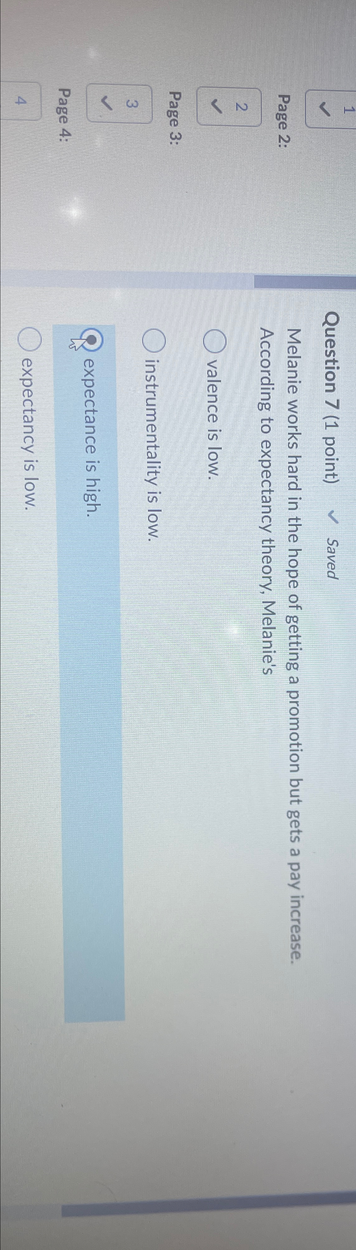  Question 7(1 point) Saved Page 2: 2 Page 3: 3 Page