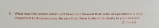  What was the reason which Jeff Bezos put forward that scale