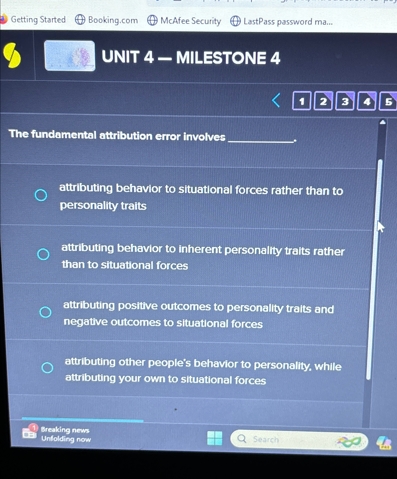  Getting Started Booking.com McAfee Security LastPass password ma... UNIT 4- MILESTONE