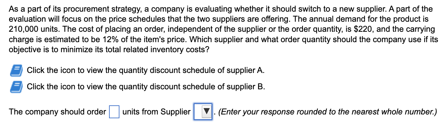  The total annualized ordering costs for this optimal quantity is $_______.