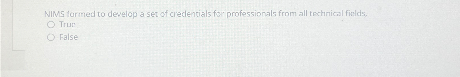  NIMS formed to develop a set of credentials for professionals from