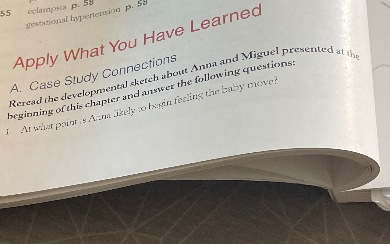  55 eclampsia p.58 gestational hypertension P. Apply What You Have Learned