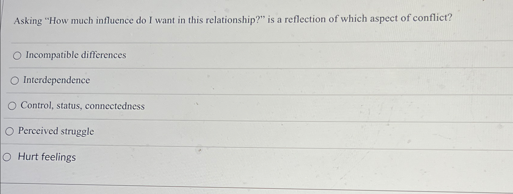  Asking "How much influence do I want in this relationship?" is