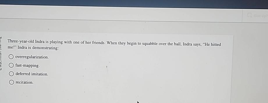  Three-year-old Indra is playing with one of her friends. When they