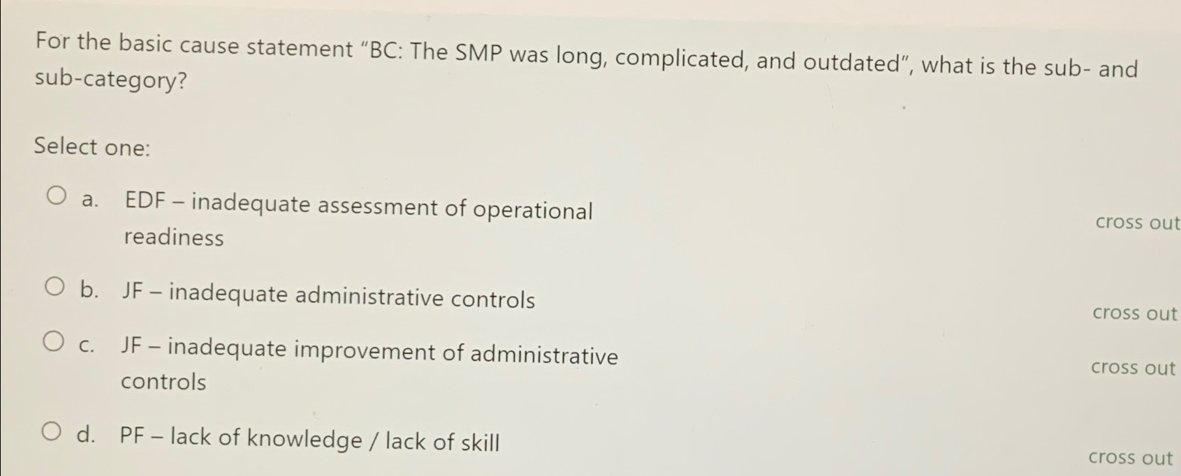  For the basic cause statement "BC: The SMP was long, complicated,