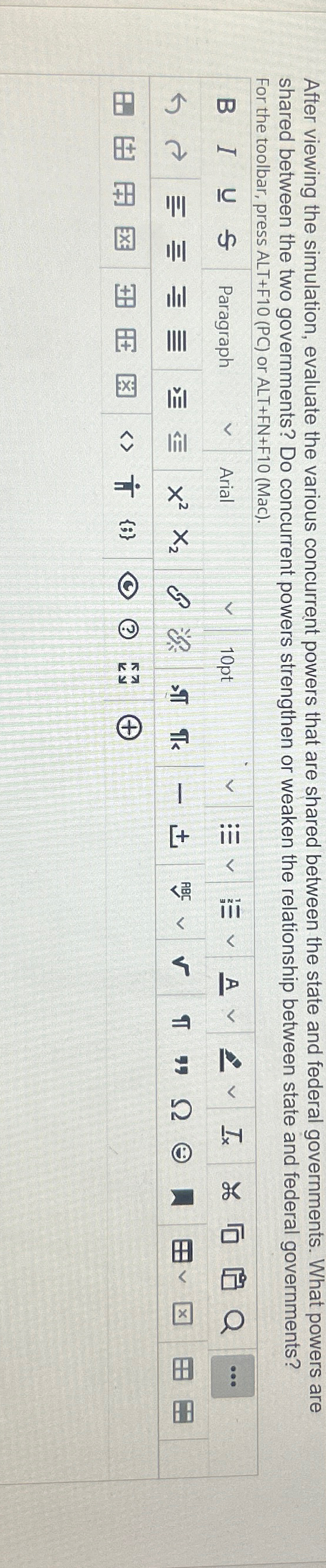  After viewing the simulation, evaluate the various concurrent powers that are