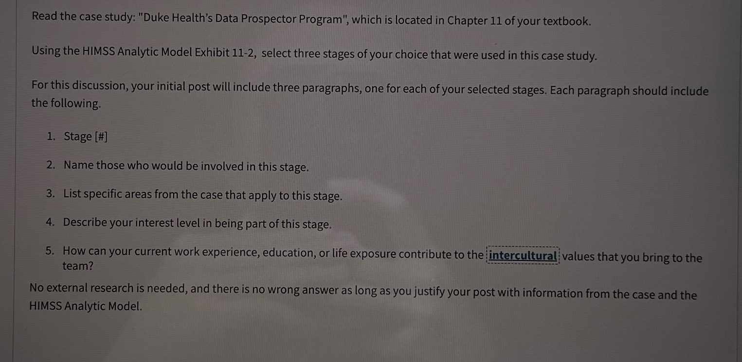  Read the case study: "Duke Health's Data Prospector Program", which is