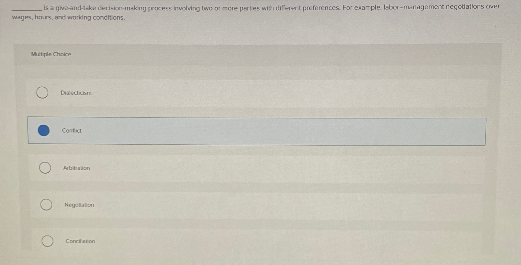  is a give-and-take decision-making process involving two or more parties with