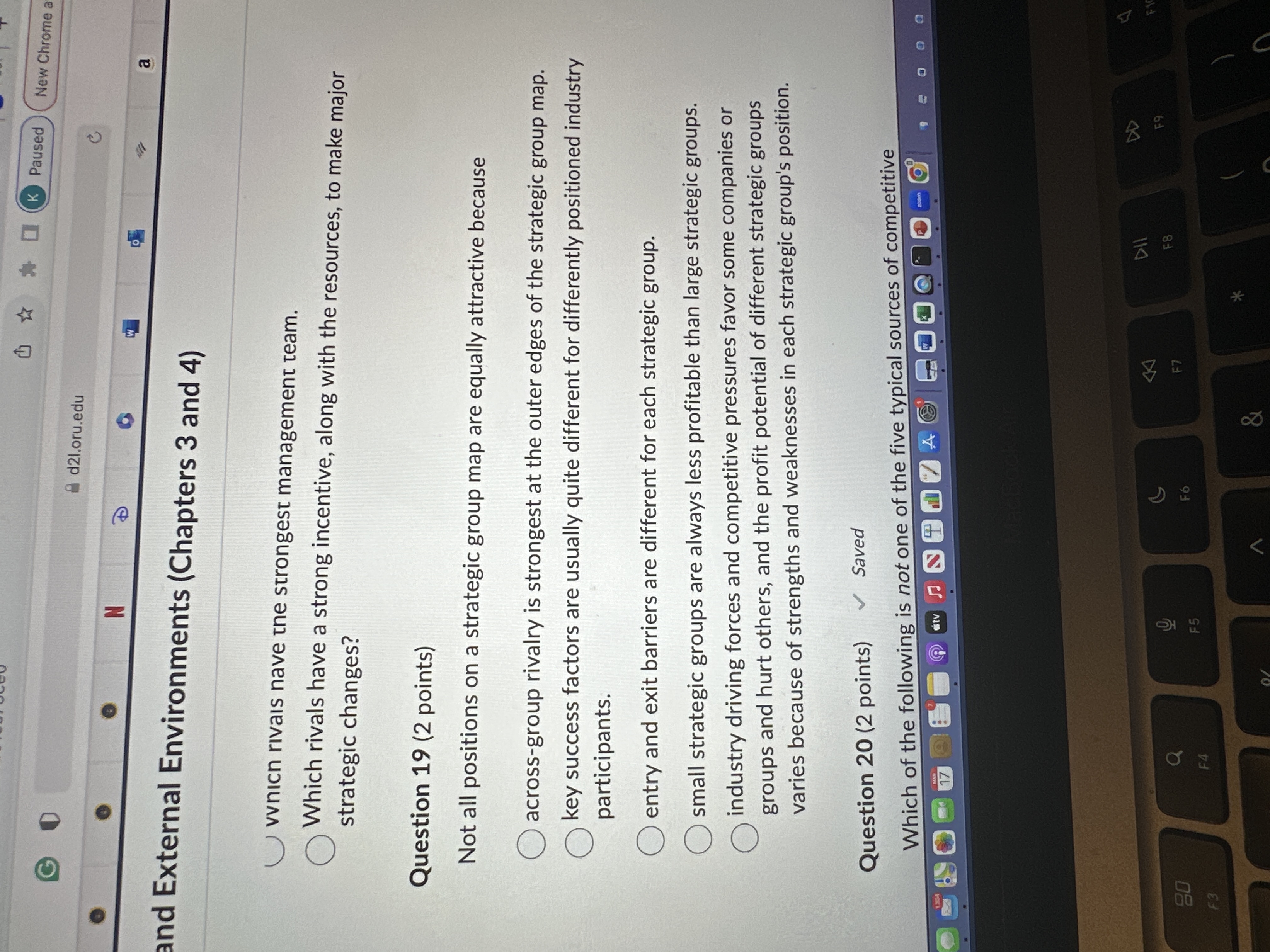  and External Environments (Chapters 3 and 4) vVnicn rivals nave the