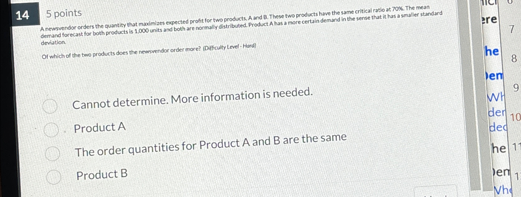  145 points ats A . These two products have the same