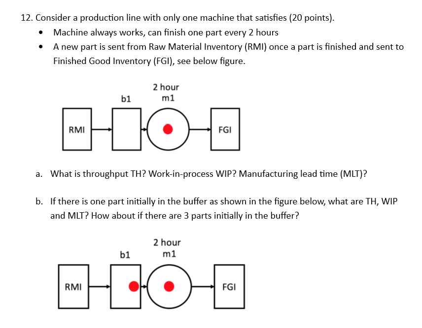  12. Consider a production line with only one machine that satisfies