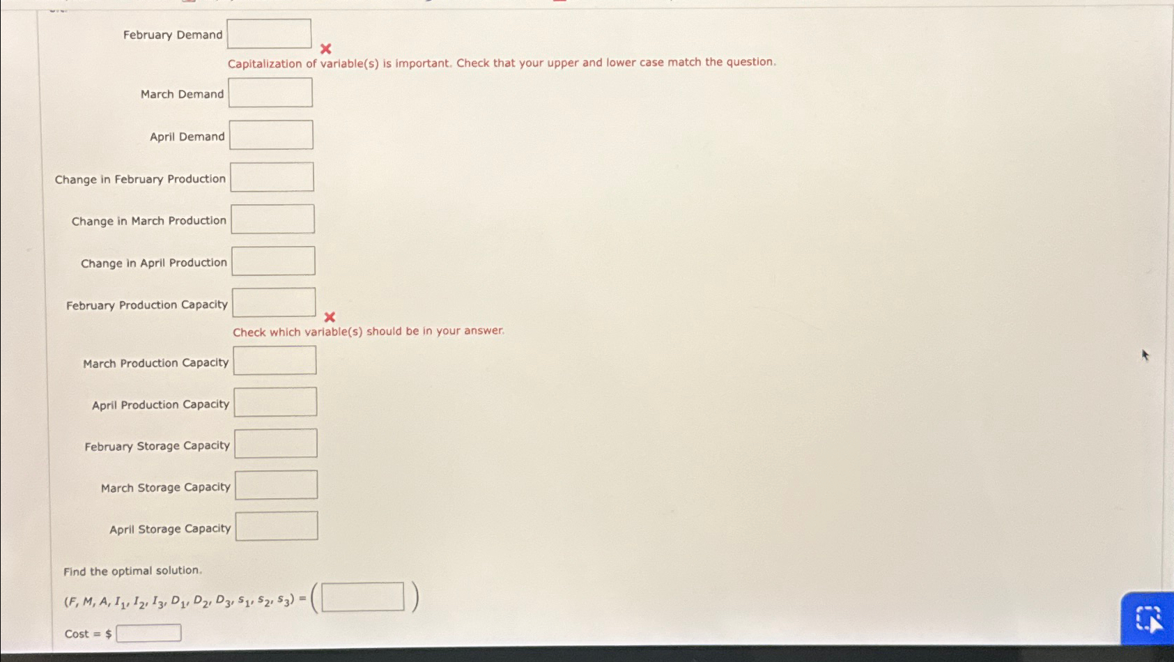  A linear programming computer package is needed. production schedule with the