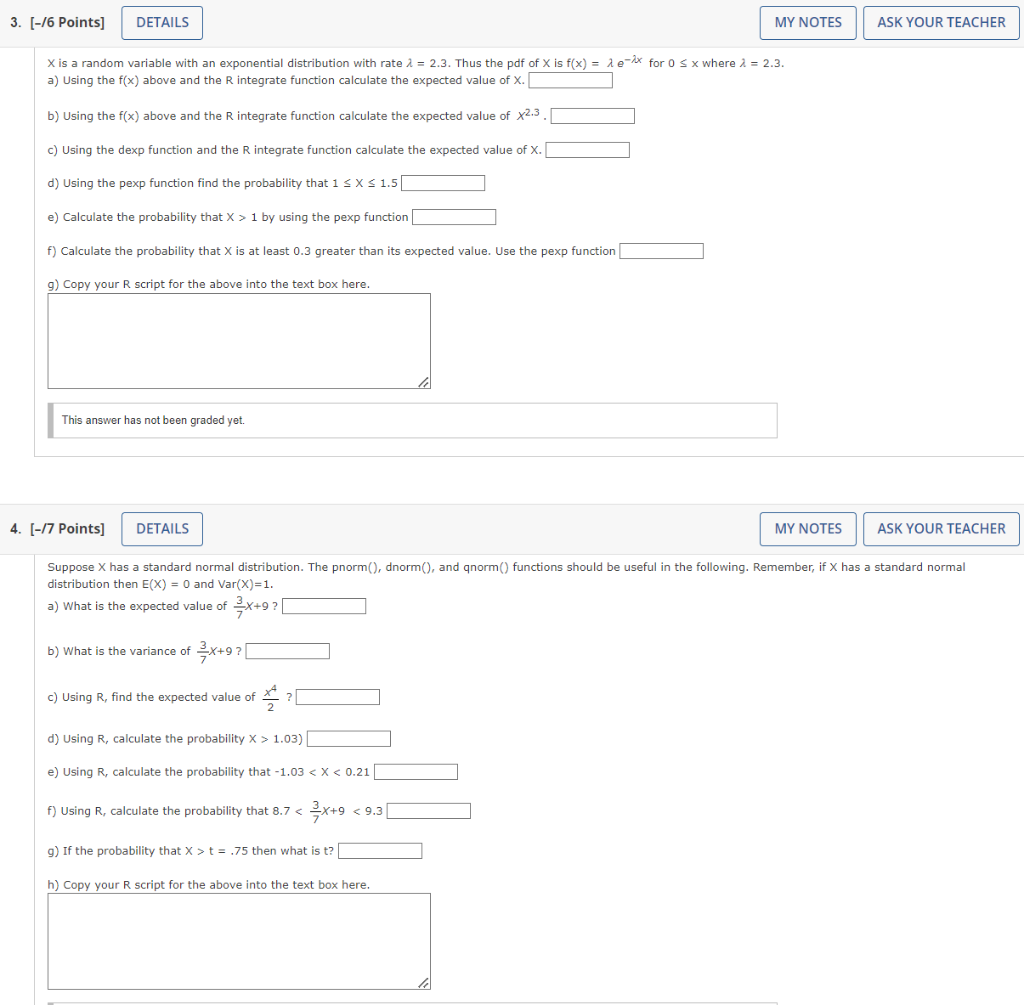  X is a random variable with an exponential distribution with rate