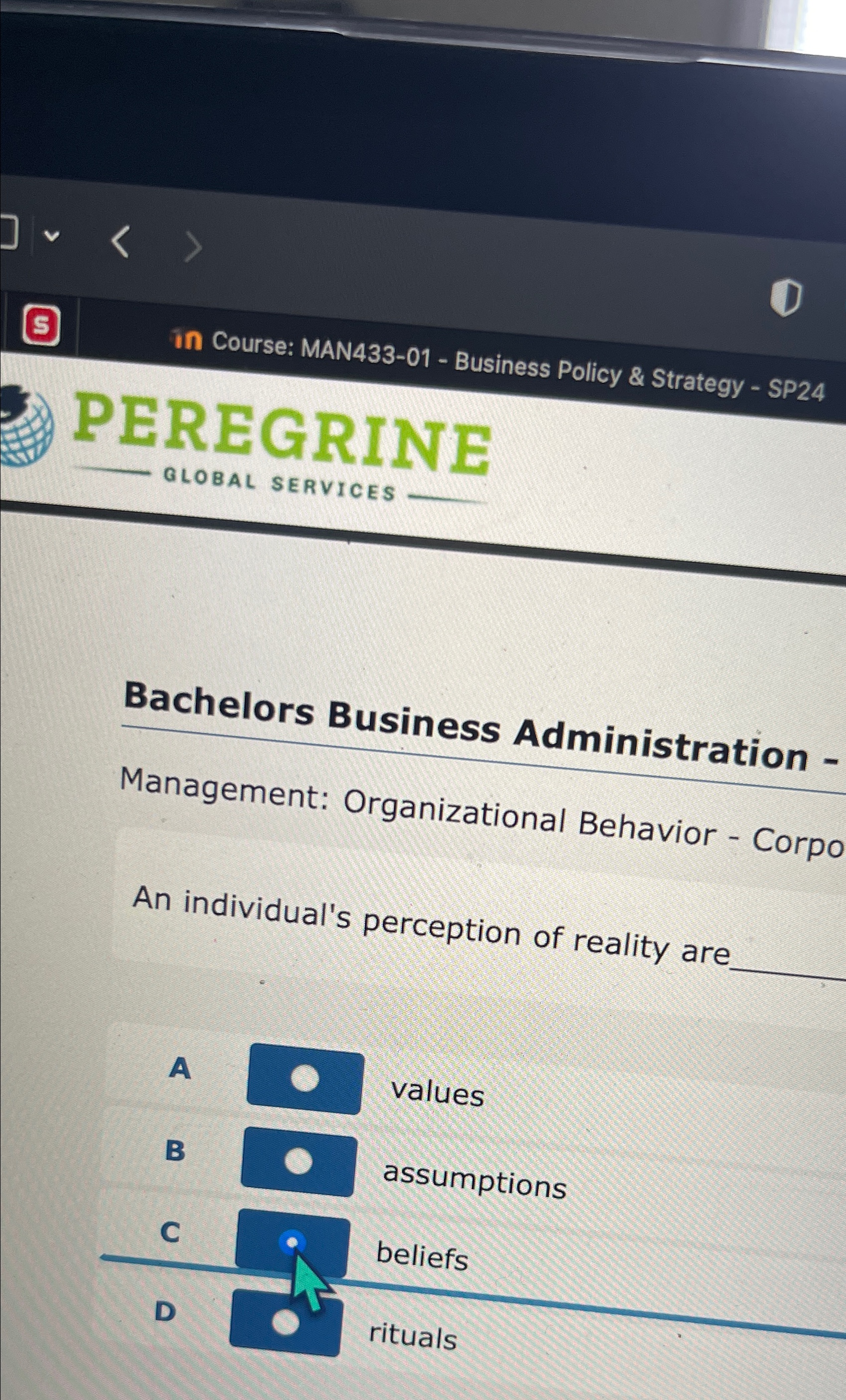  (5) in Course: MAN433-01- Business Policy & Strategy - SP24 PEREGRINE