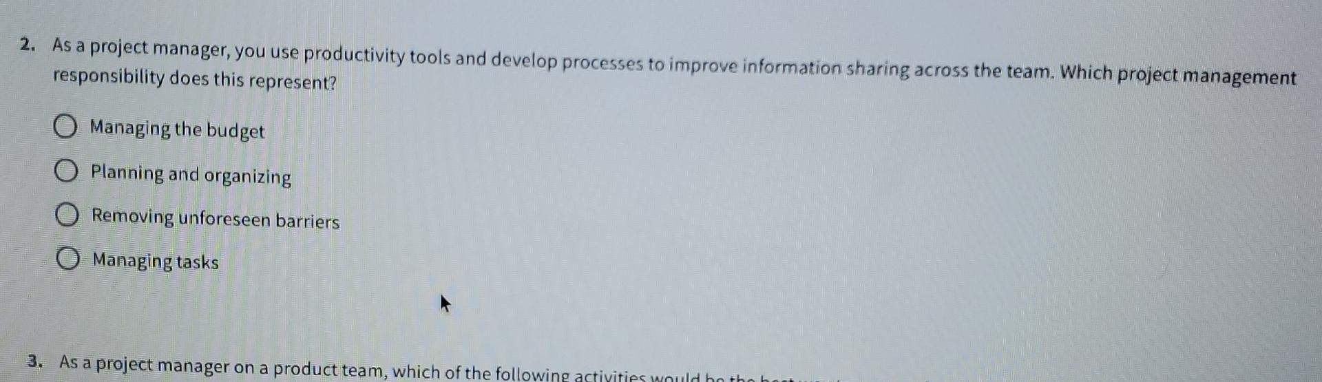  As a project manager, you use productivity tools and develop processes