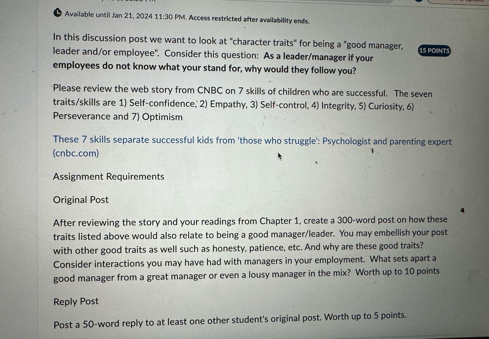  Available until Jan 21,202411:30 PM. Access restricted after availability ends. In