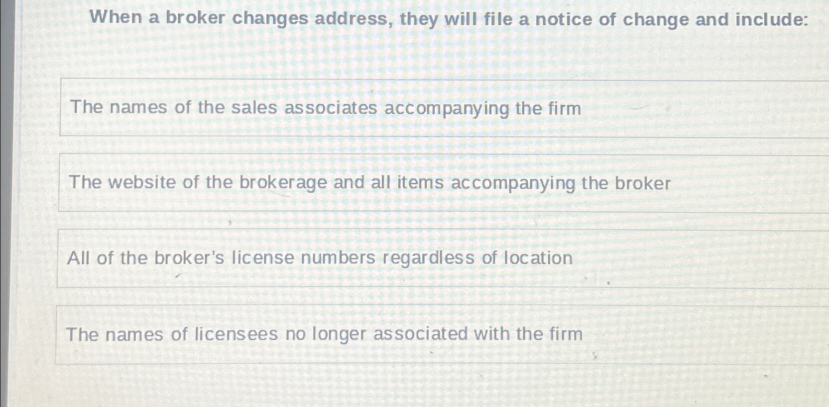  When a broker changes address, they will file a notice of