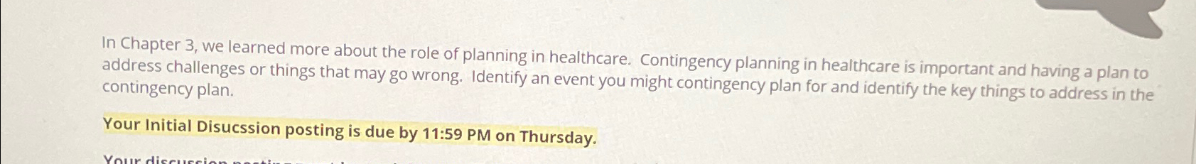  In Chapter 3, we learned more about the role of planning