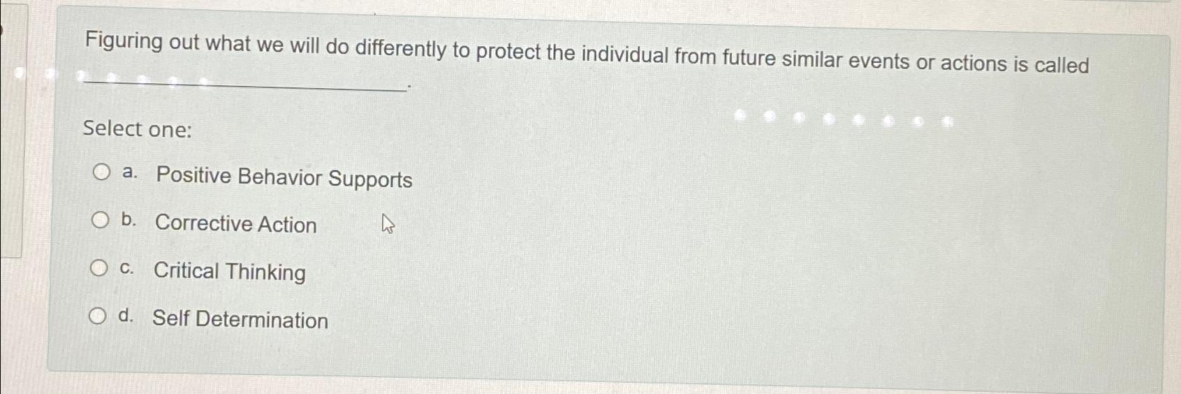  Figuring out what we will do differently to protect the individual