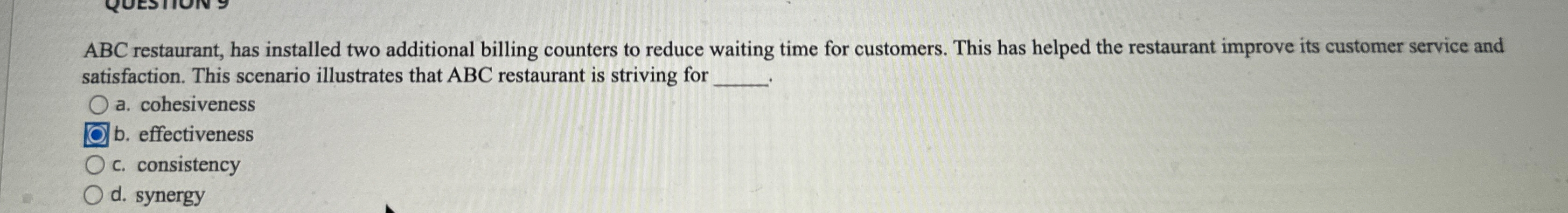  ABC restaurant, has installed two additional billing counters to reduce waiting