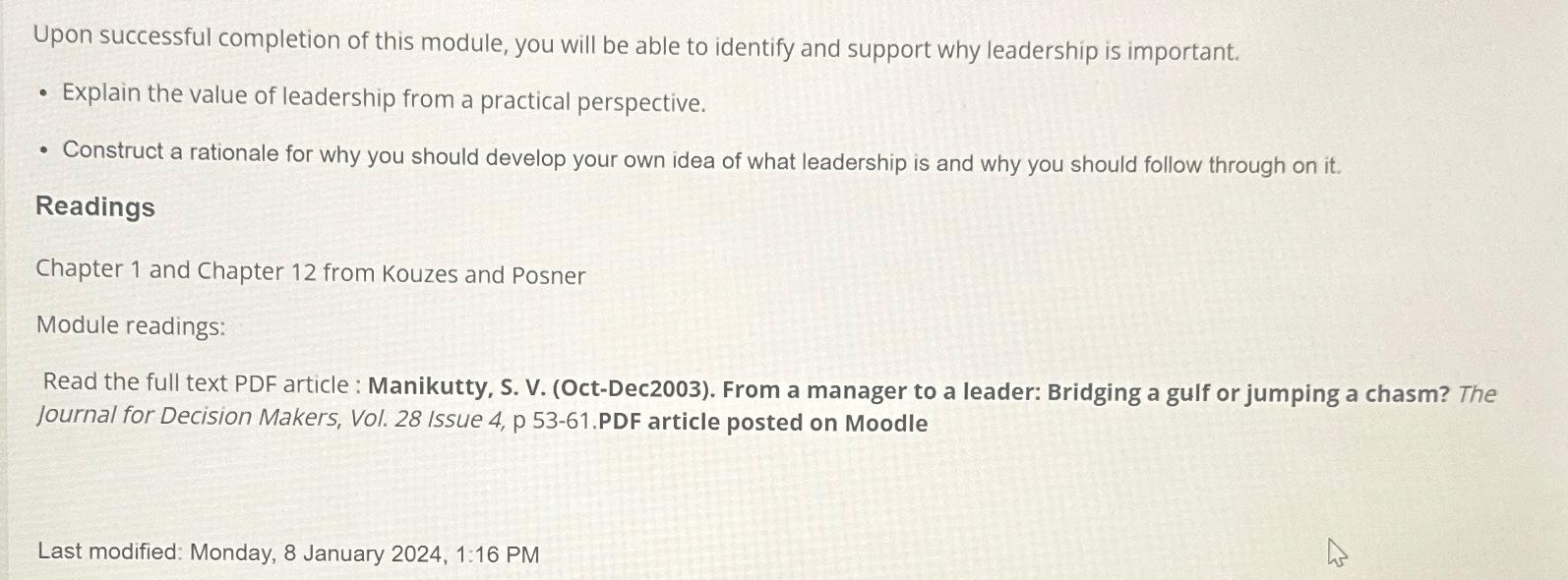  Upon successful completion of this module, you will be able to