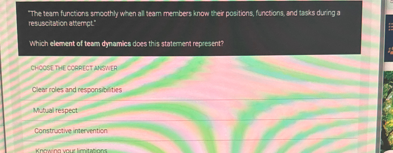  "The team functions smoothly when all team members know their positions,