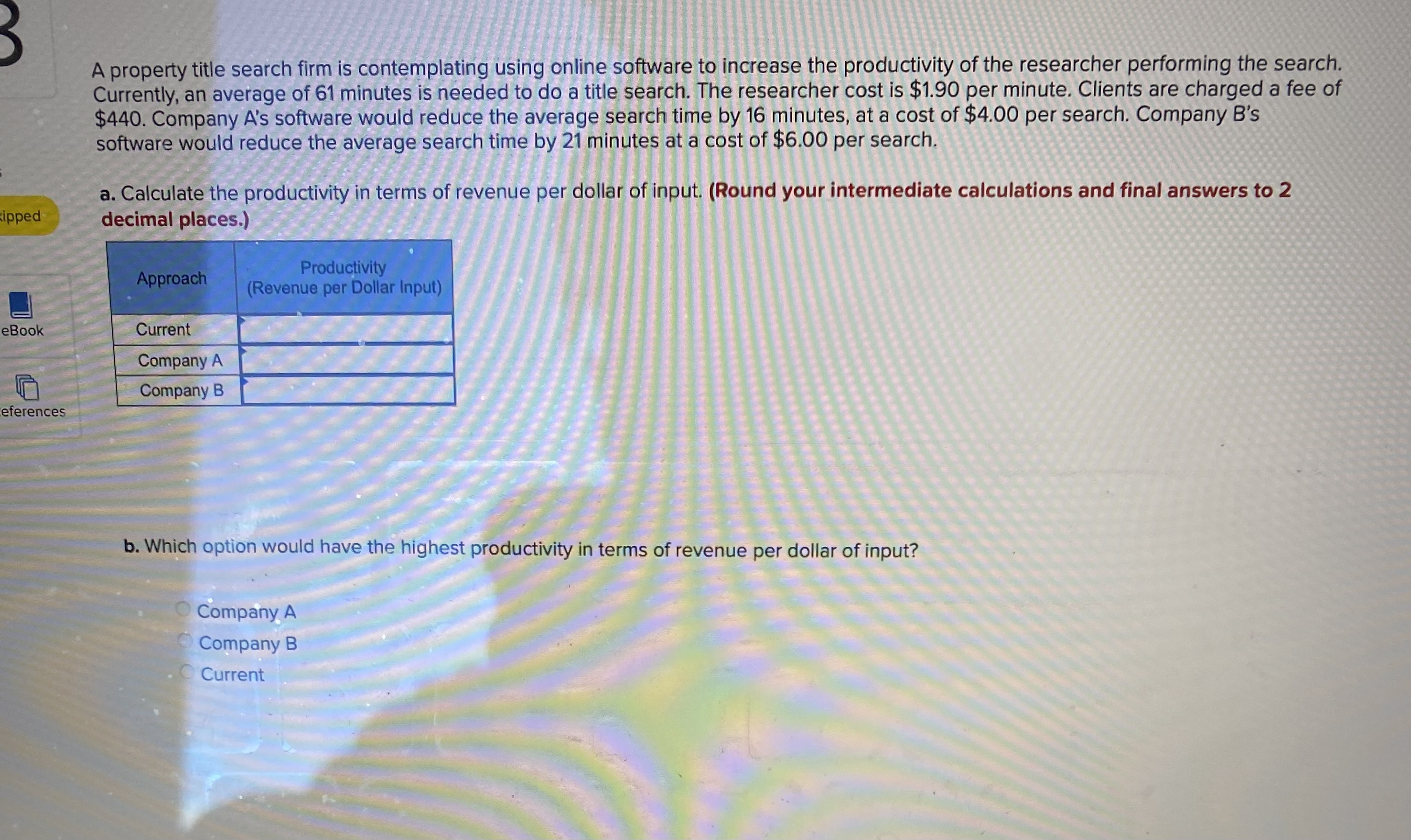  A property title search firm is contemplating using online software to
