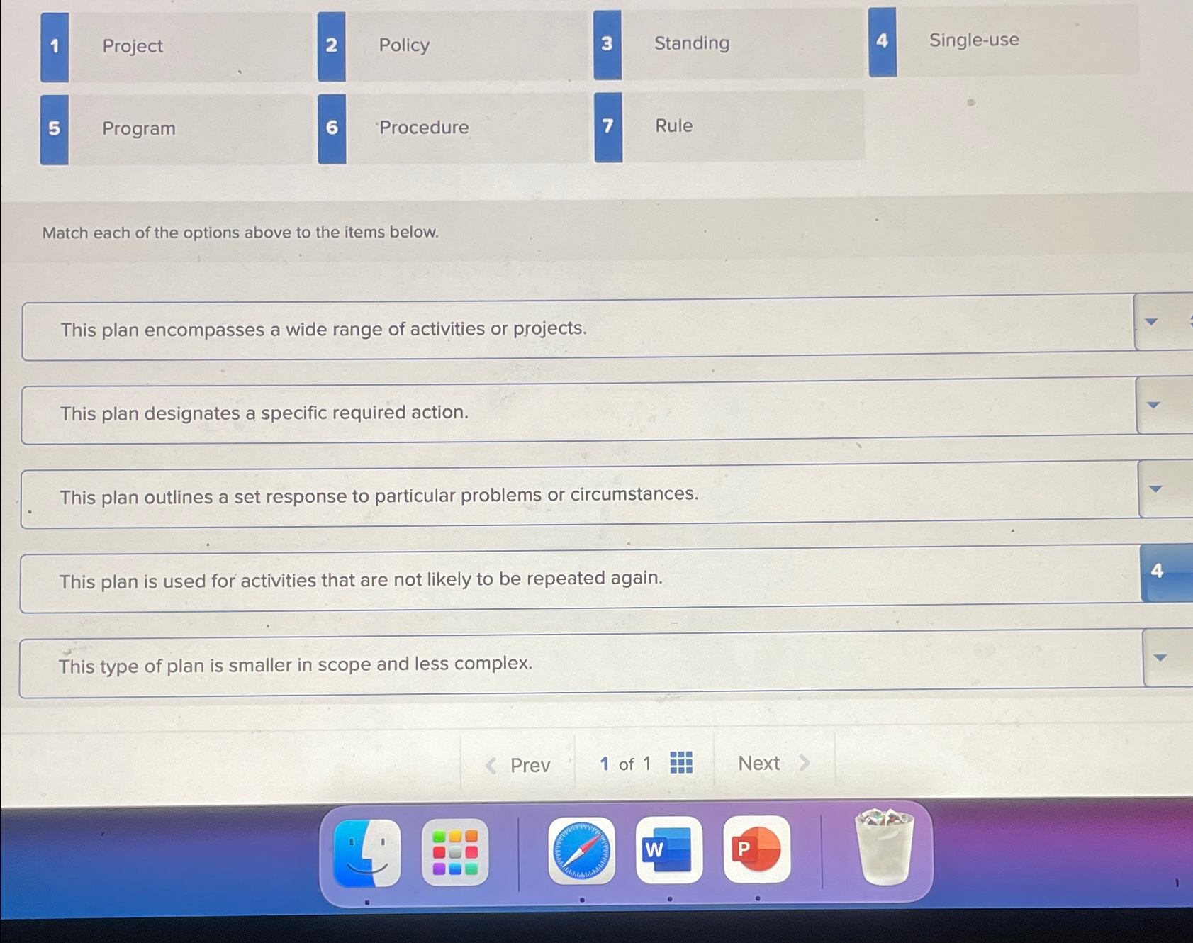  1 Project 2 Policy 3 Standing 4 Single-use 5 Program 6