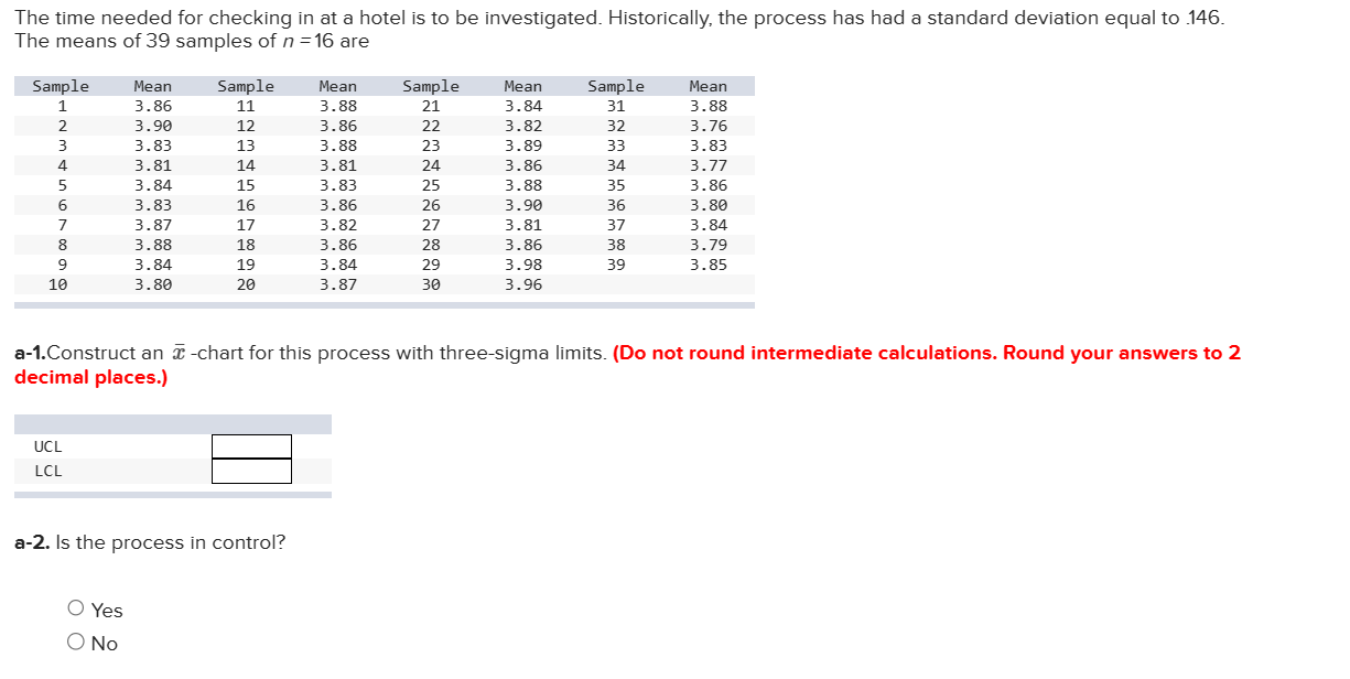 The time needed for checking in at a hotel is to be