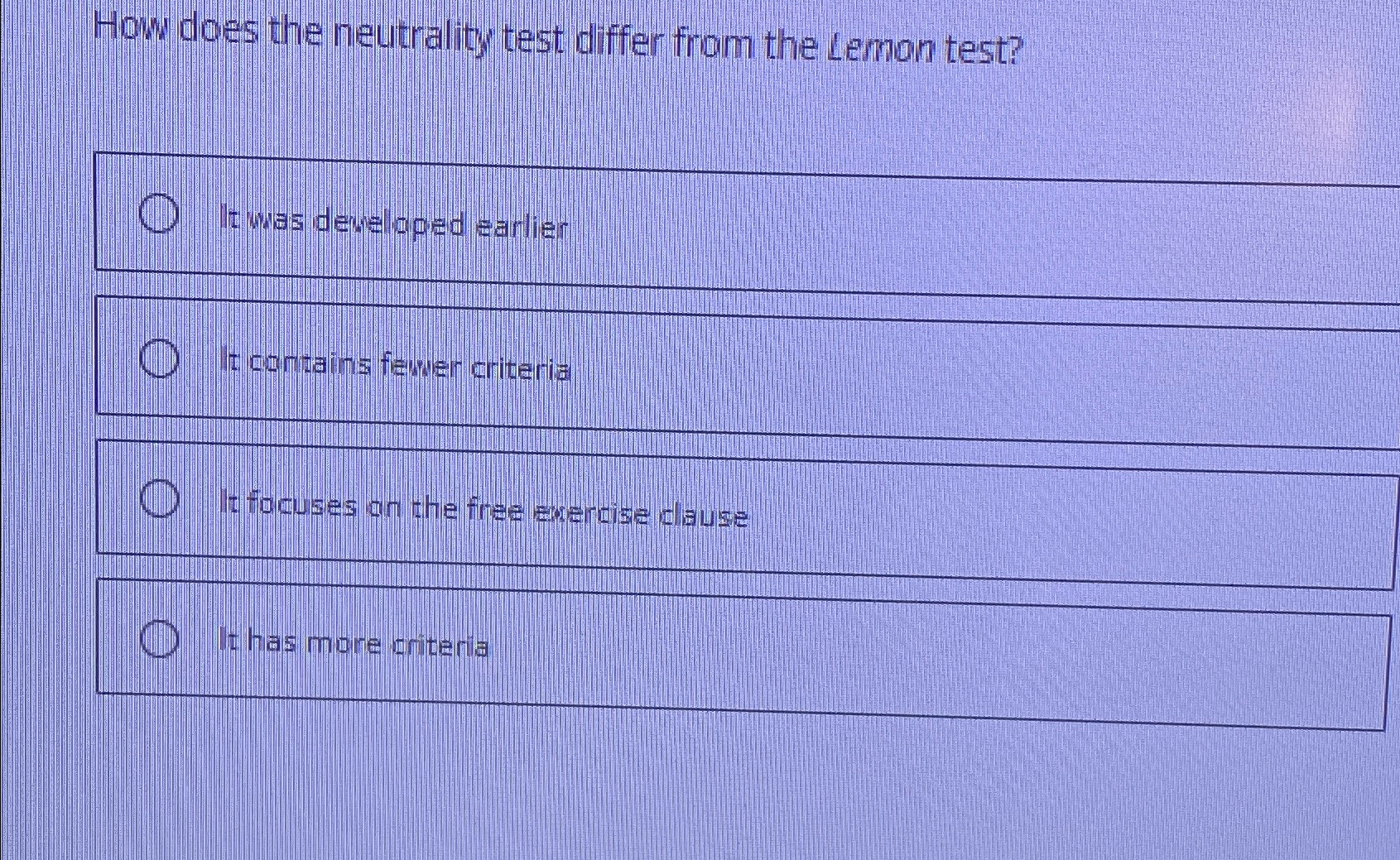  How does the neutrality test differ from the Lemon test? It