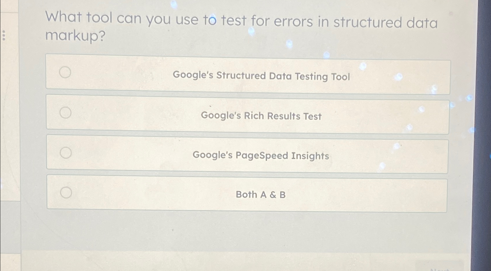  What tool can you use to test for errors in structured