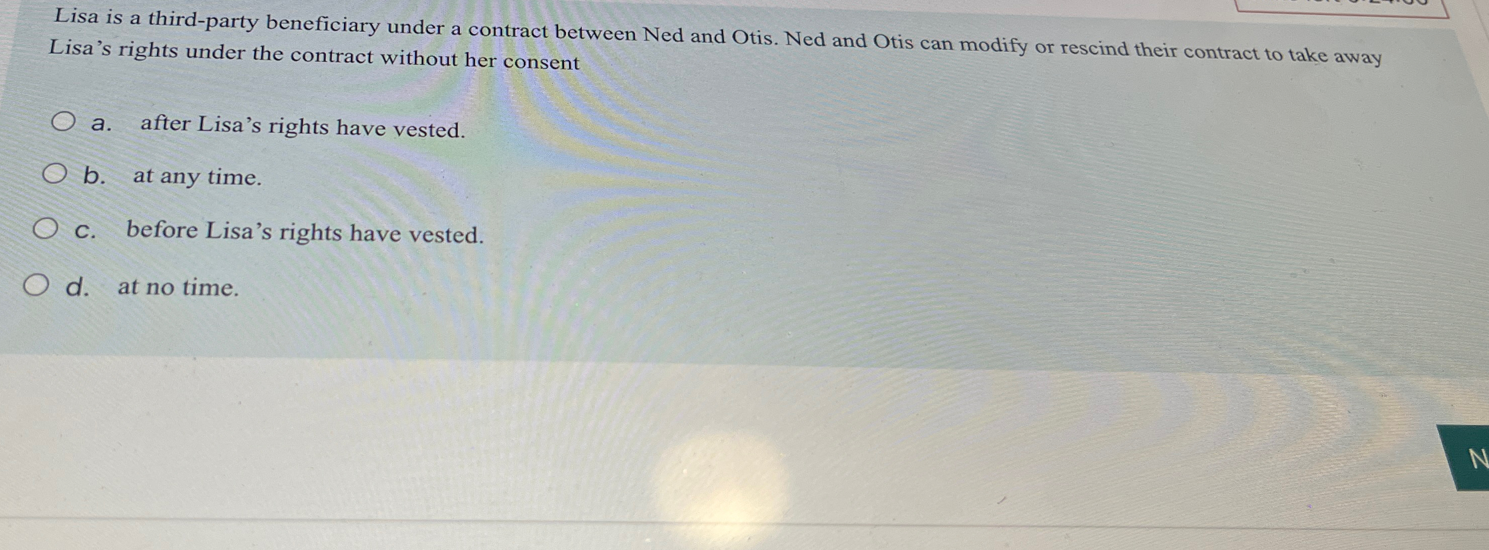  Lisa is a third-party beneficiary under a contract between Ned and