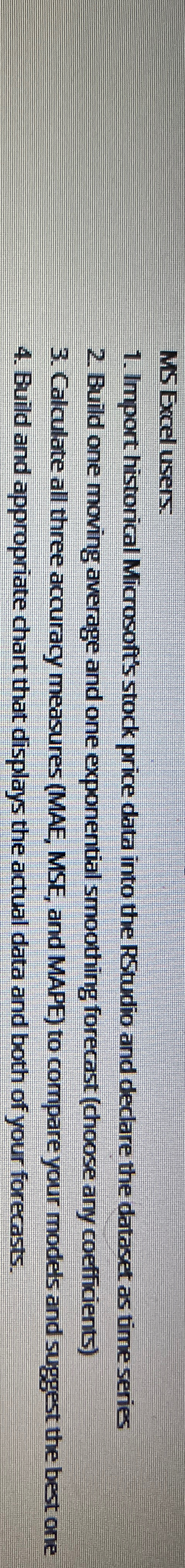  MS Excel users: Import historical Microsoft's stock price data into the