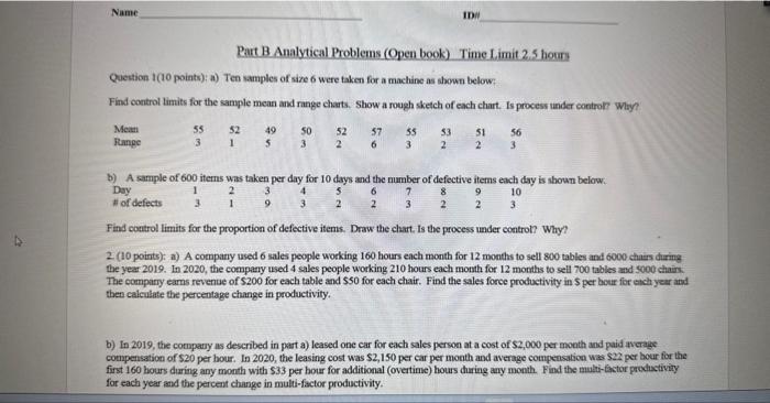 please post the excel sheet as well in the answer! need the