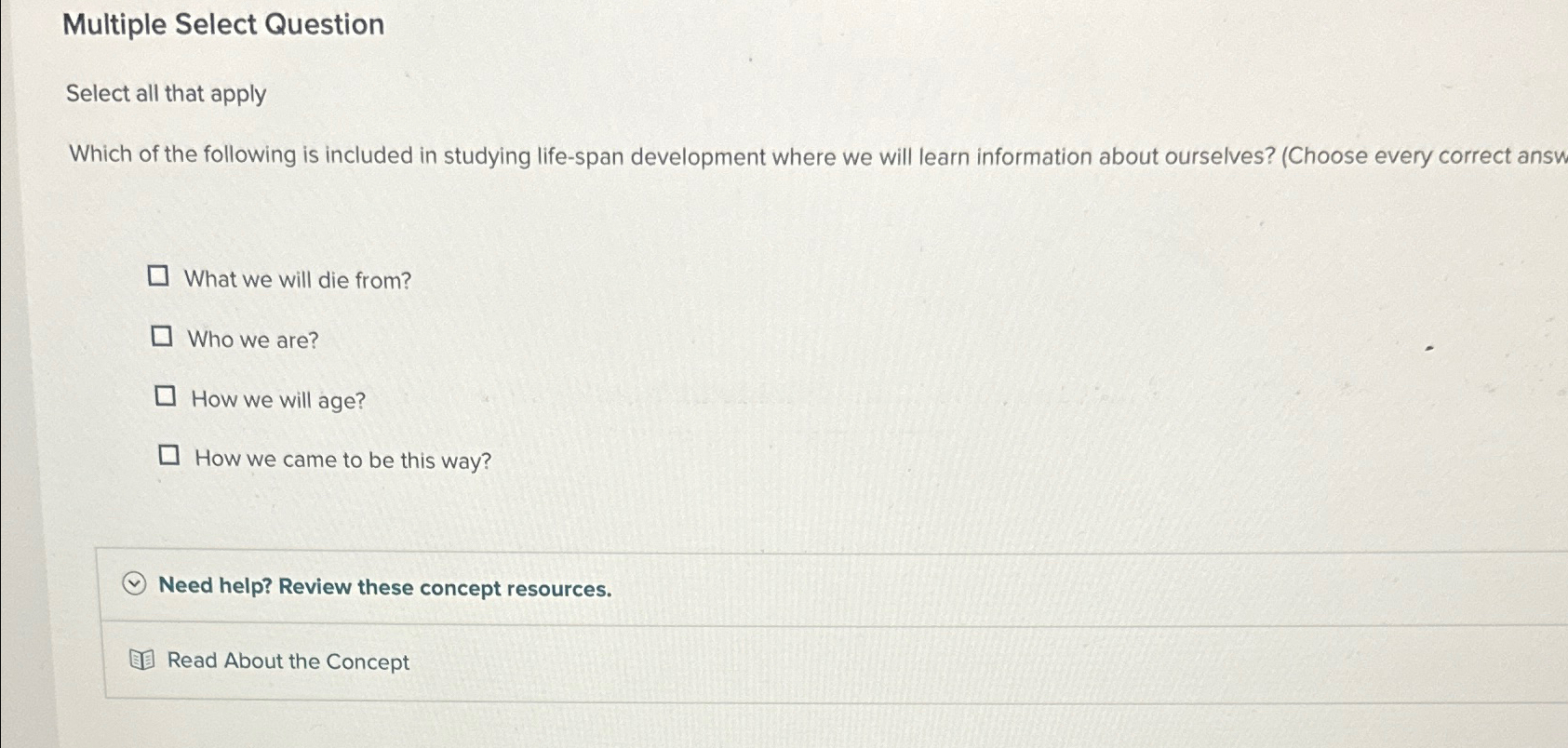  Multiple Select Question Select all that apply Which of the following