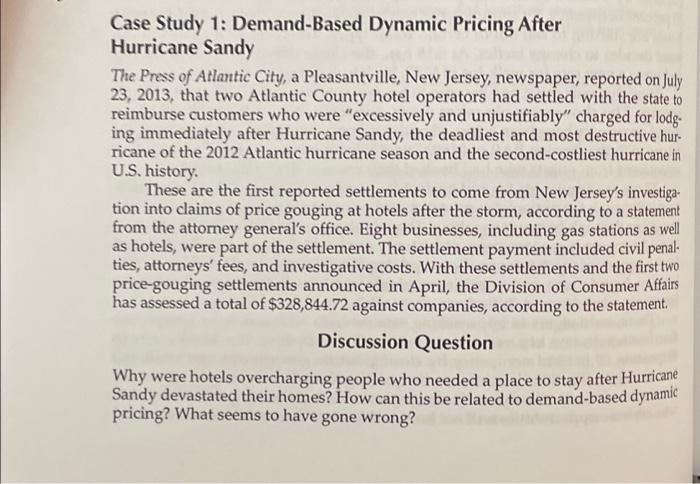  Case Study 1: Demand-Based Dynamic Pricing After Hurricane Sandy The Press