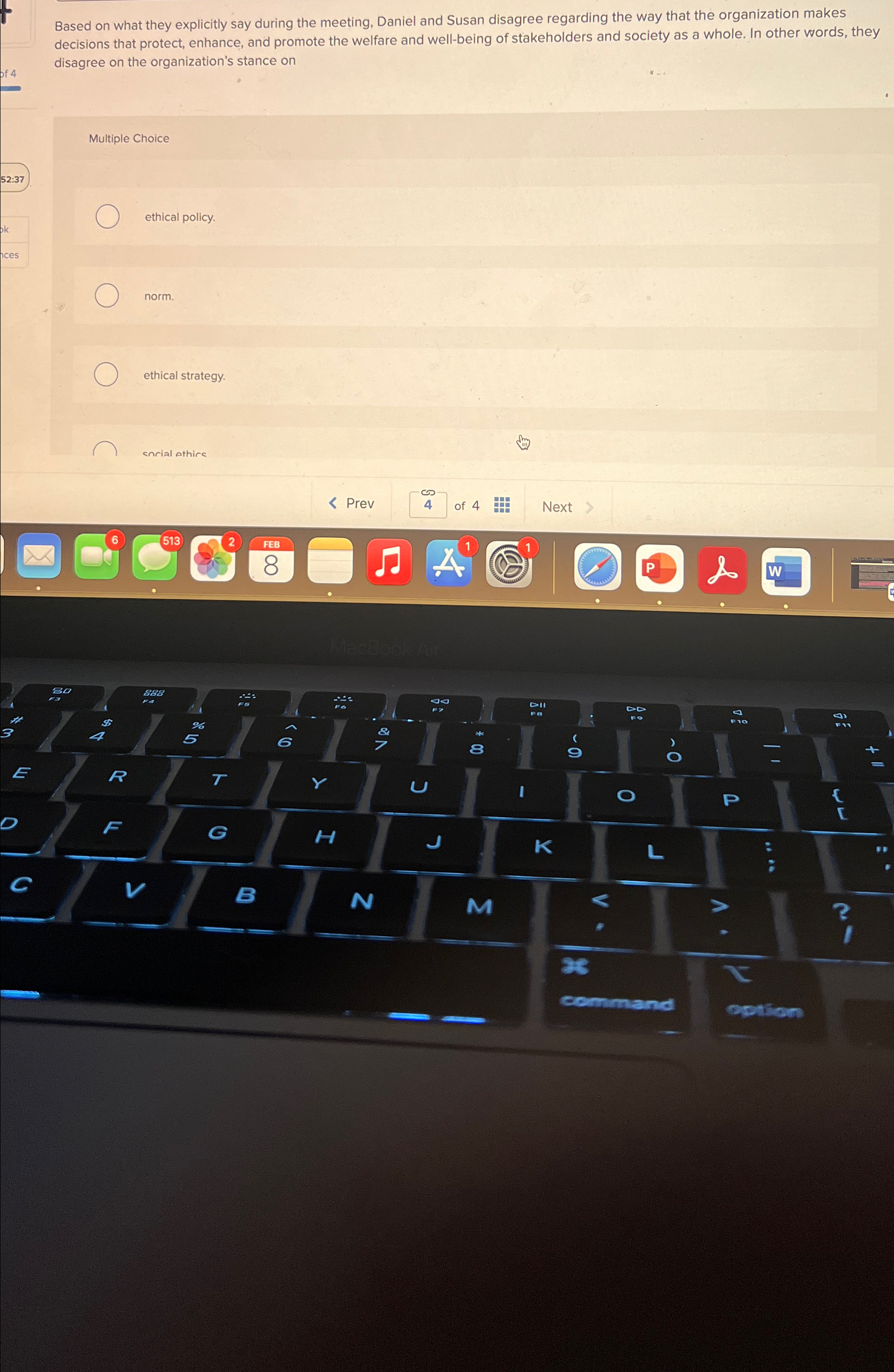  Based on what they explicitly say during the meeting, Daniel and