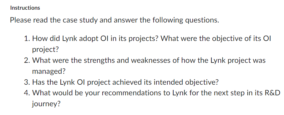  Instructions Please read the case study and answer the following questions.