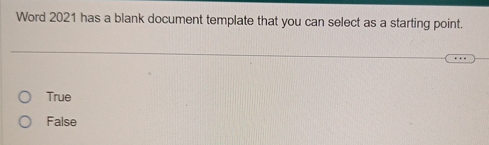  Word 2021 has a blank document template that you can select