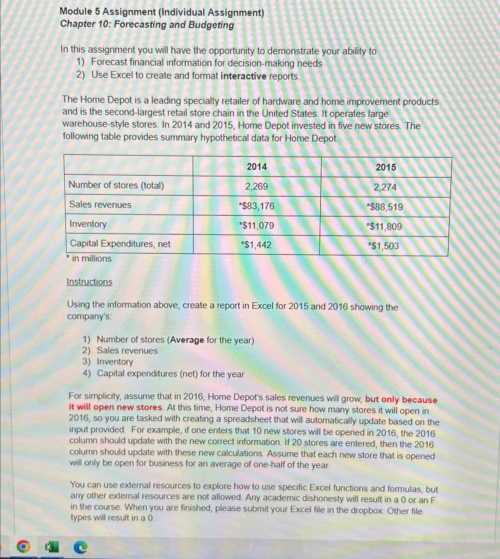  Module 5 Assignment (Individual Assignment) Chapter 10: Forecasting and Budgeting In