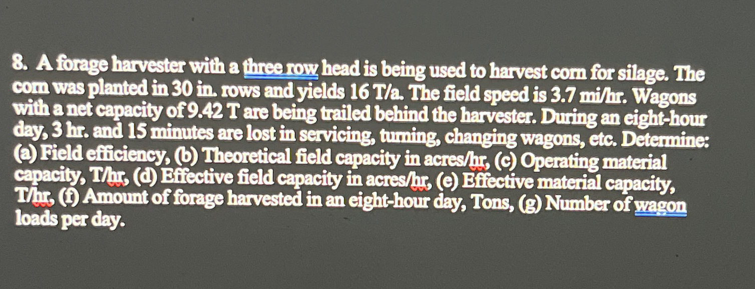  A forage harvester with a three row head is being used