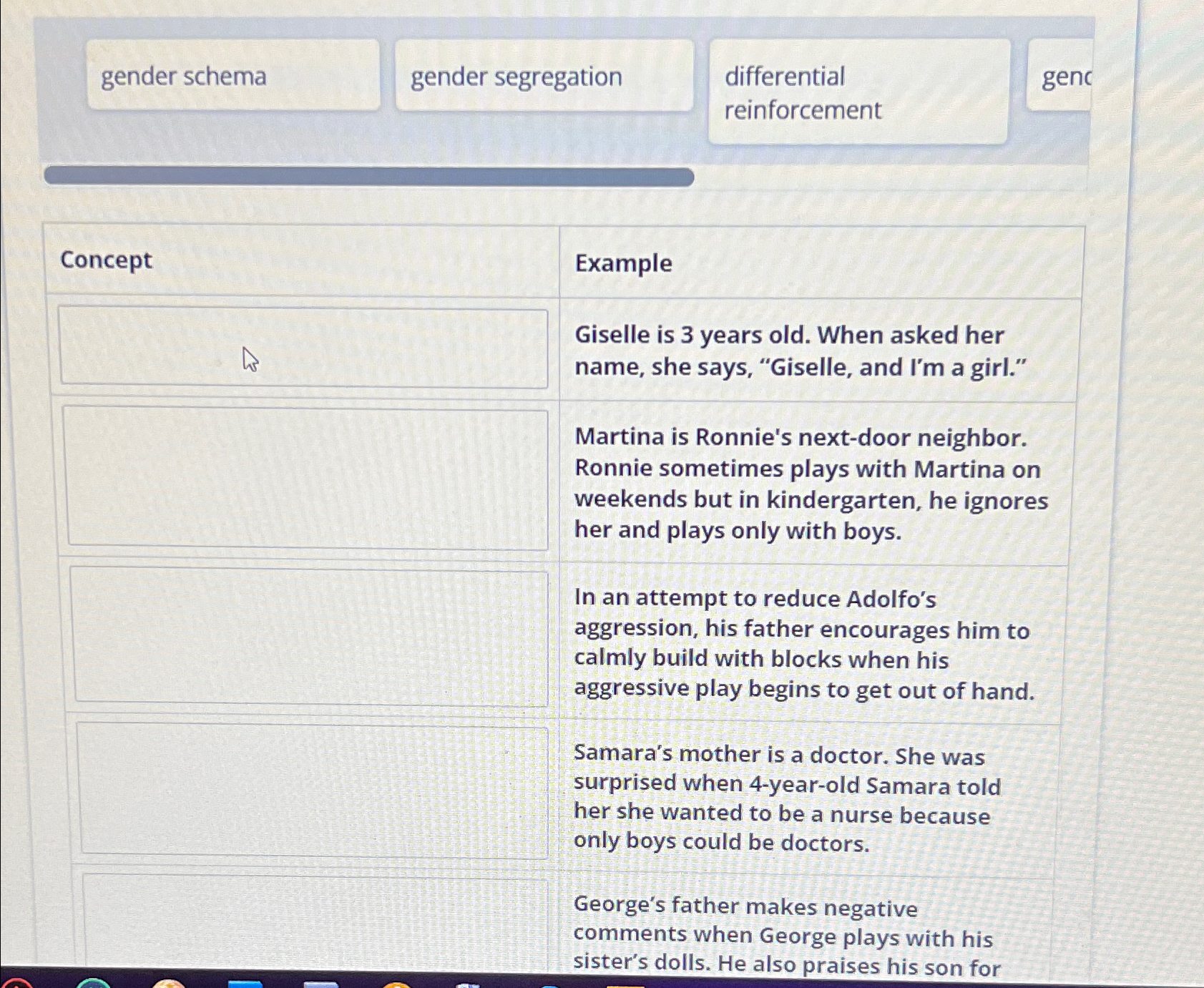  differential reinforcement Concept Example Giselle is 3 years old. When asked