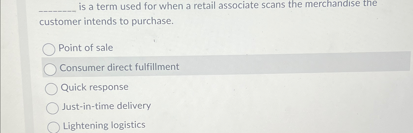 is a term used for when a retail associate scans the