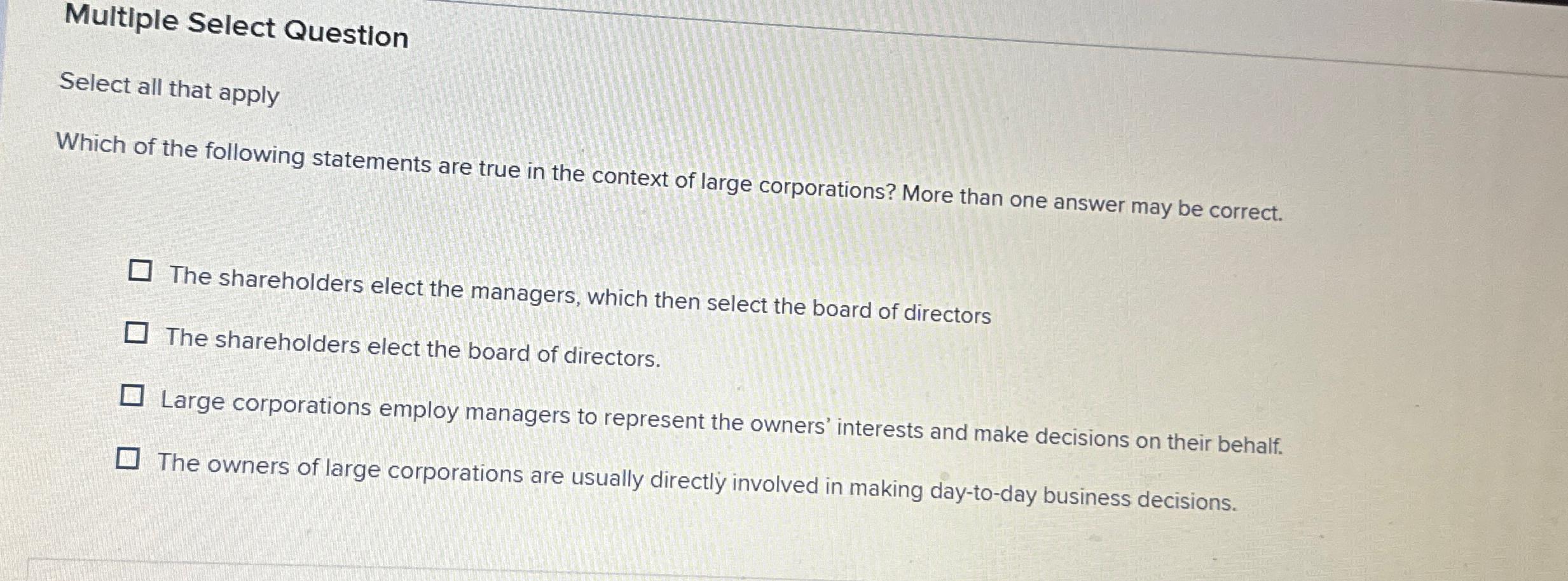  Multiple Select Question Select all that apply Which of the following