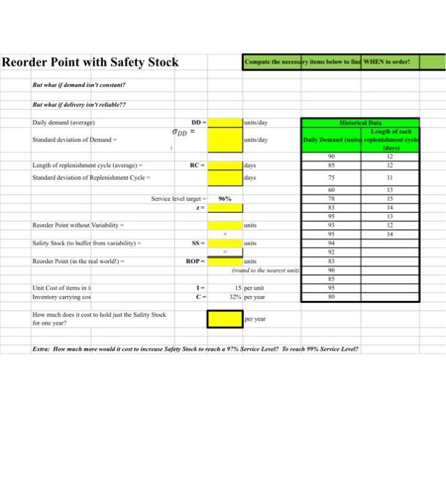 please help with the numbers, not just the explanation. Rt - Reorder