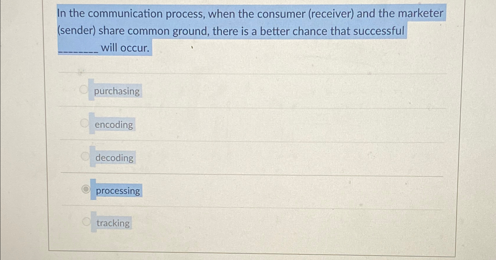  In the communication process, when the consumer (receiver) and the marketer