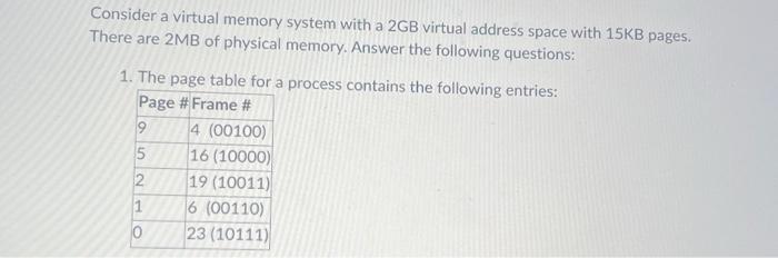 the information above for 02 Consider a virtual memory system with a