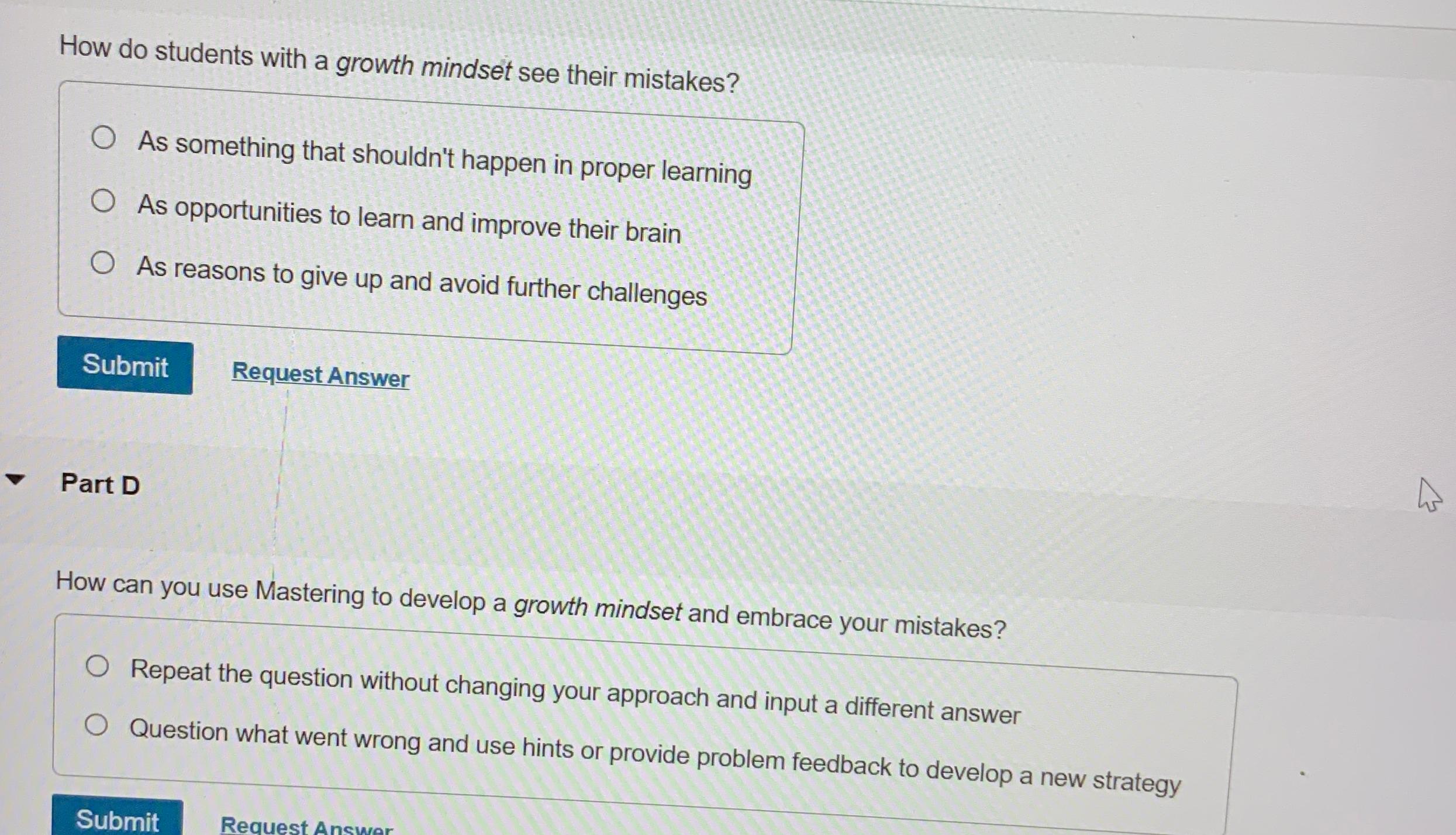  How do students with a growth mindset see their mistakes? As